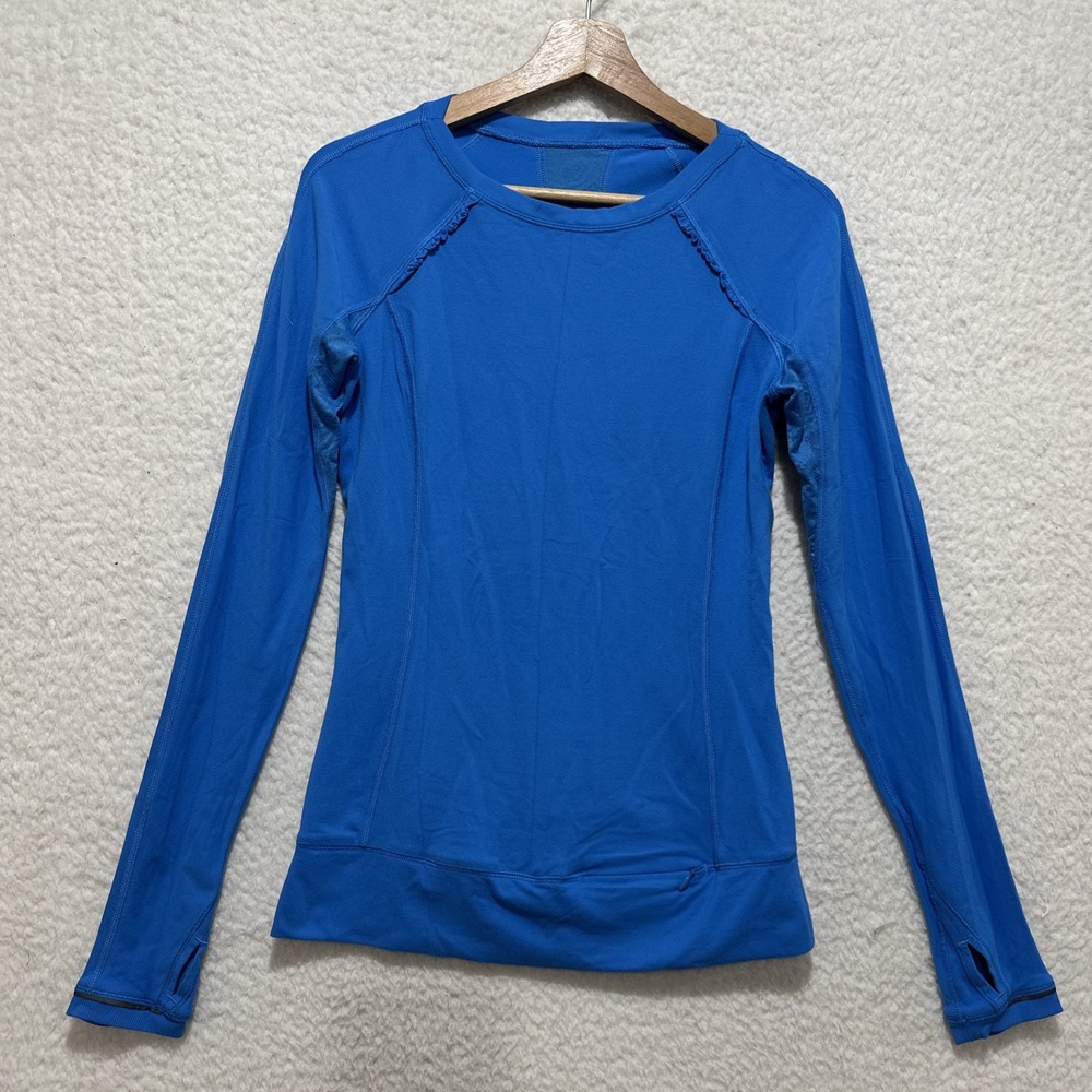 Lululemon Full Tilt T-Shirt Top Women's Clear Sky Blue Long Sleeve Pullover